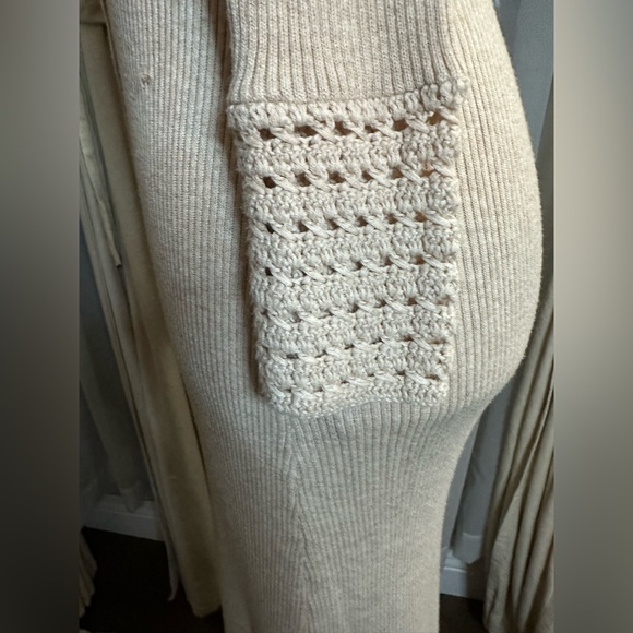 Jason Wu Collective Cardigan Sweater Dress Button Up Beige Ribbed Knit Size XS - Picture 7 of 13